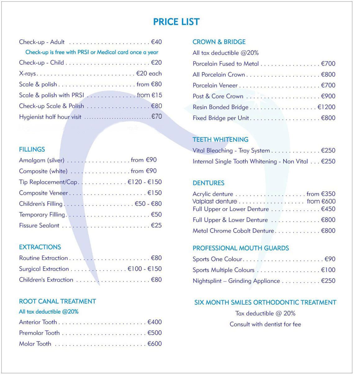 dental fees